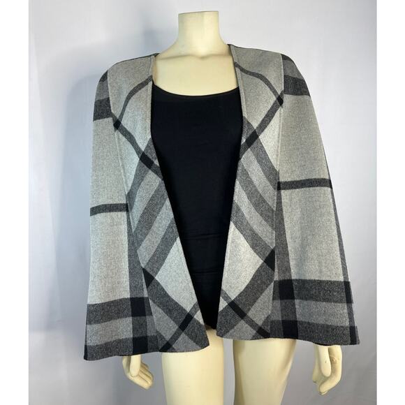 Talbots cape black & gray Angora & Wool mix size small / medium - Picture 4 of 12